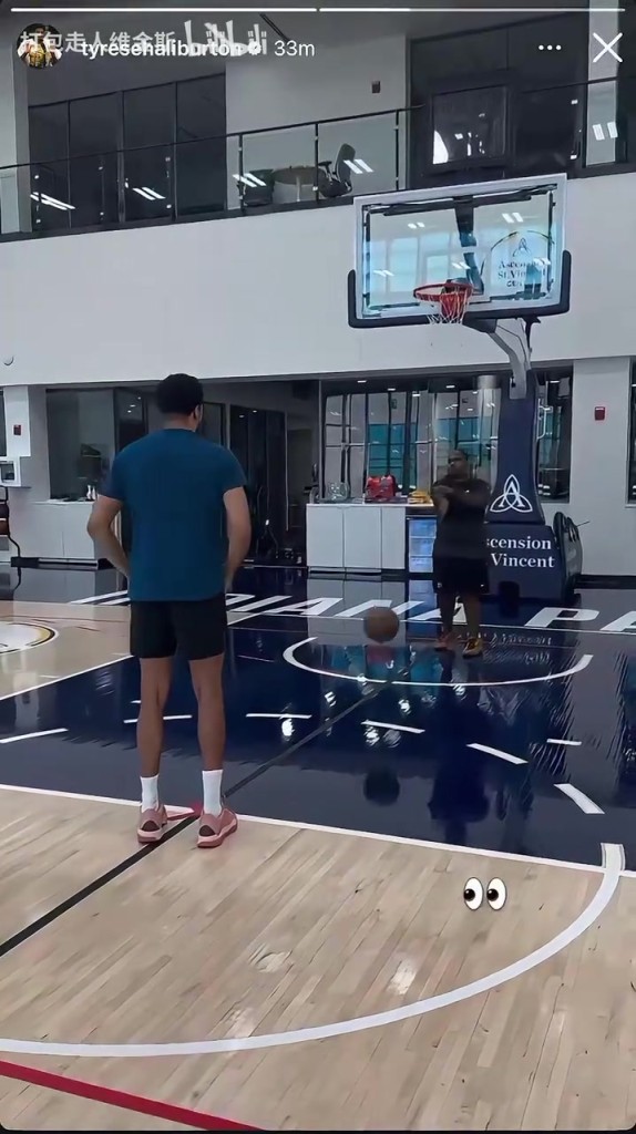 早日康复！大伤三个月后哈利伯顿首次进行投篮训练！