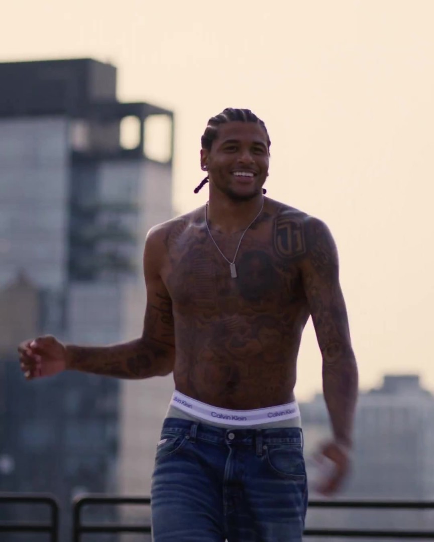 这就是美式吗杰伦-格林CK广告片，低腰牛仔裤露出内裤边边