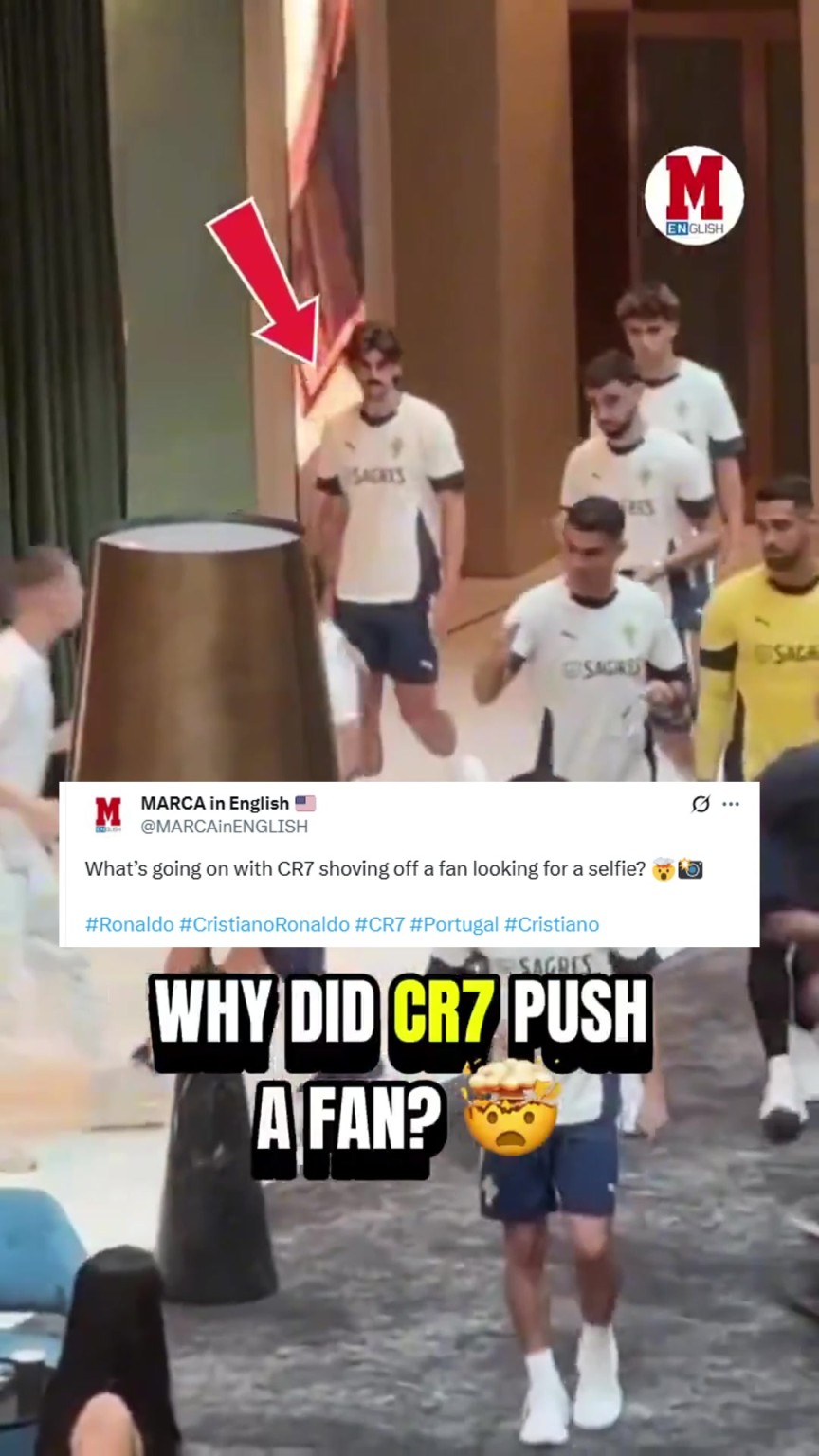 马卡报：C罗推开想合影的球迷，发生了什么？